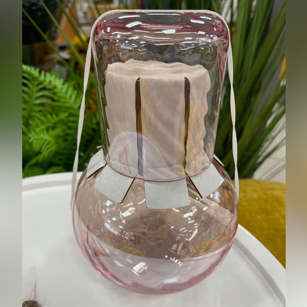 Pink Glass Carafe Decanter and Glass Set Water NEW